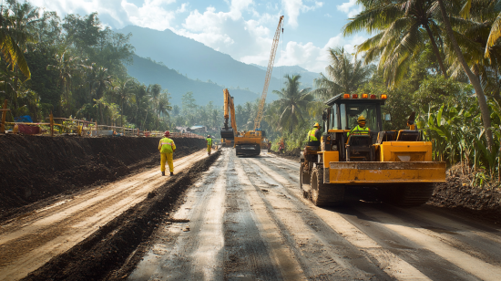 Infrastructure Projects Construction in Nusa Lembongan